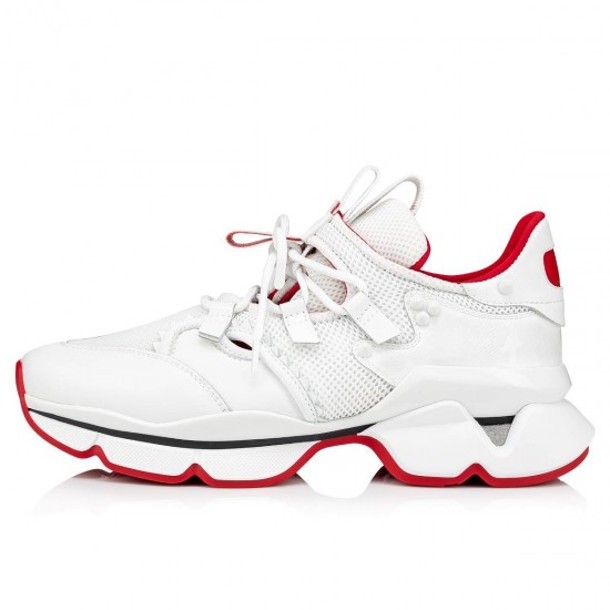 Christian Louboutin Red Runner Donna Mesh Low Top Sneakers White Women