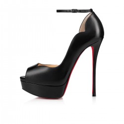 Christian Louboutin Round Chick Alta 150mm Kid Peep Toe Pumps Black Women