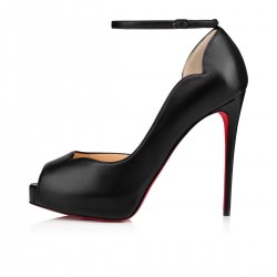 Christian Louboutin Round Chick Alta 120mm Nappa Peep Toe Pumps Black Women