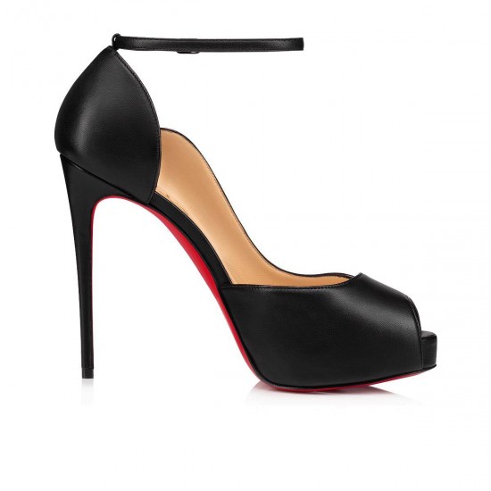 Christian Louboutin Round Chick Alta 120mm Nappa Peep Toe Pumps Black Women