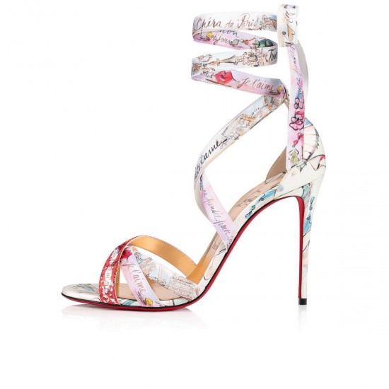 Christian Louboutin Rubadiva 100mm Satin Sandals Multi Women