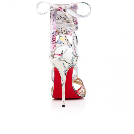 Christian Louboutin Rubadiva 100mm Satin Sandals Multi Women