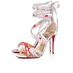 Christian Louboutin Rubadiva 100mm Satin Sandals Multi Women