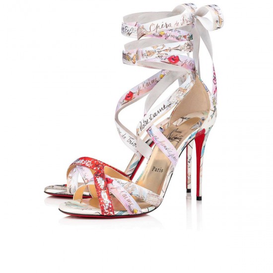 Christian Louboutin Rubadiva 100mm Satin Sandals Multi Women