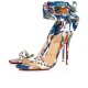 Christian Louboutin Sandale Du Désert 100mm Crepe Satin Sandals Bianco multi Women