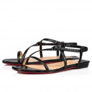 Christian Louboutin Selima Calf Flat Sandals Black Women