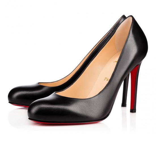 Christian Louboutin Simple Pump 100mm Leather Pumps Black Women