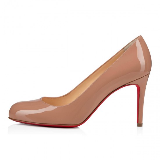 Christian Louboutin Simple Pump 85mm Patent Leather Pumps Nude Women