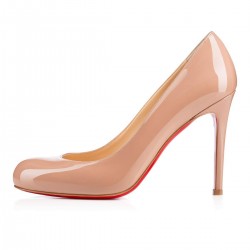 Christian Louboutin Simple Pump 100mm Patent Leather Pumps Nude 6248 Women