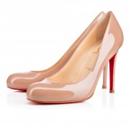 Christian Louboutin Simple Pump 100mm Patent Leather Pumps Nude 6248 Women