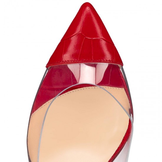 Christian Louboutin So Clear 55mm Calf Ali Pumps Red Women