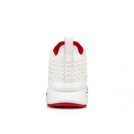 Christian Louboutin Spike Sock Donna 30mm Neoprene Low Top Sneakers White/Snow Mat Women