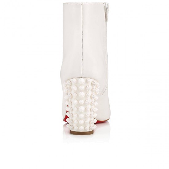 Christian Louboutin Suzi Folk 85mm Leather Ankle Boots Snow/Snow Women