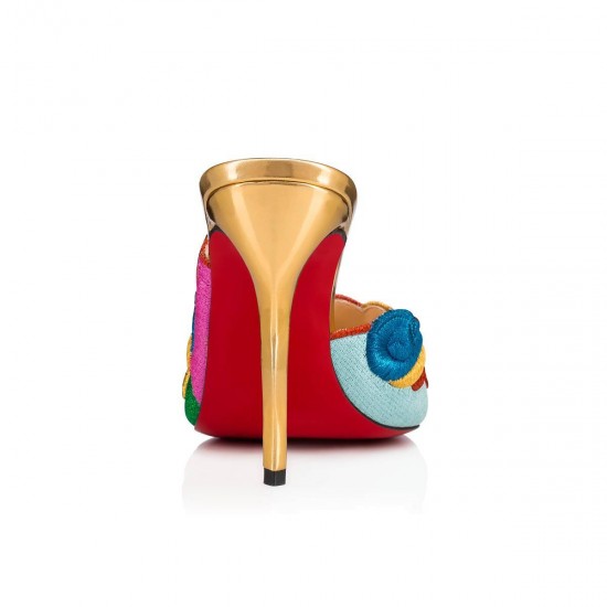 Christian Louboutin Thimpumule 100mm Crepe Satin Mules Version Multi Women