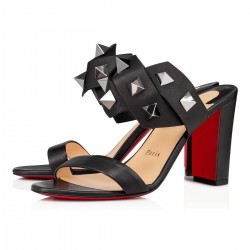 Christian Louboutin Tina In The Desert 85mm Leather Sandals Black Women