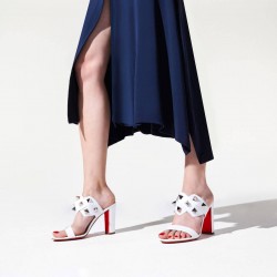 Christian Louboutin Tina In The Desert 85mm Calf Leather Sandals White Women