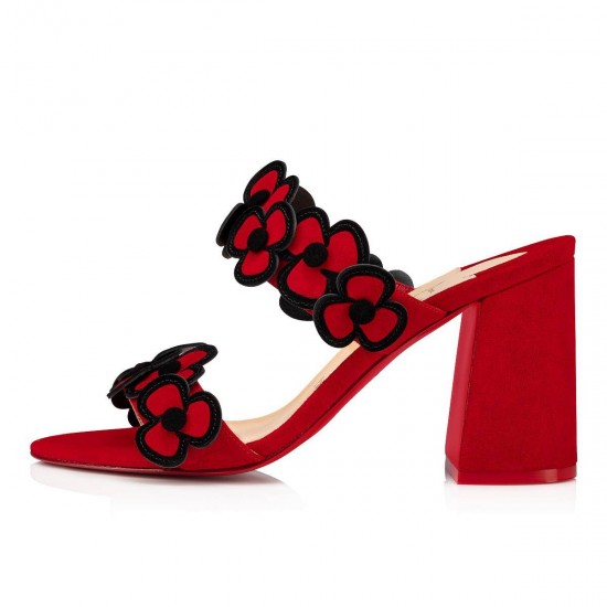 Christian Louboutin Tres Pansy 85mm Suede Sandals Loubi Women