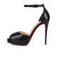 Christian Louboutin Very Cathy 120mm Leather Platform Sandals Black Women