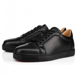 Christian Louboutin Vieira Leather Low Top Sneakers Black Women