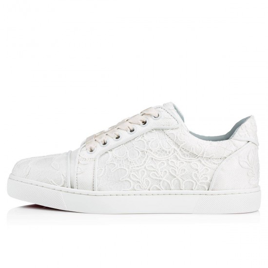 Christian Louboutin Vieira Orlato Lace Low Top Sneakers White Women