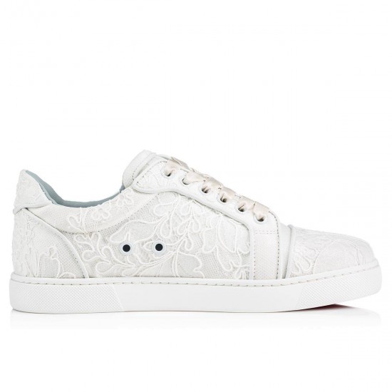 Christian Louboutin Vieira Orlato Lace Low Top Sneakers White Women