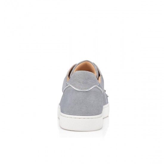 Christian Louboutin Vieira Spikes Suede Low Top Sneakers Grey/Silver Women