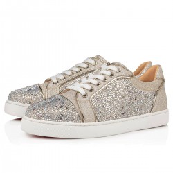 Christian Louboutin Vieira Strass Strass Low Top Sneakers Version Platine/Multi Women