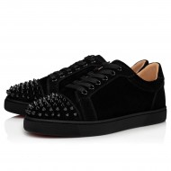 Christian Louboutin Vieira Spikes Suede Low Top Sneakers Black Women